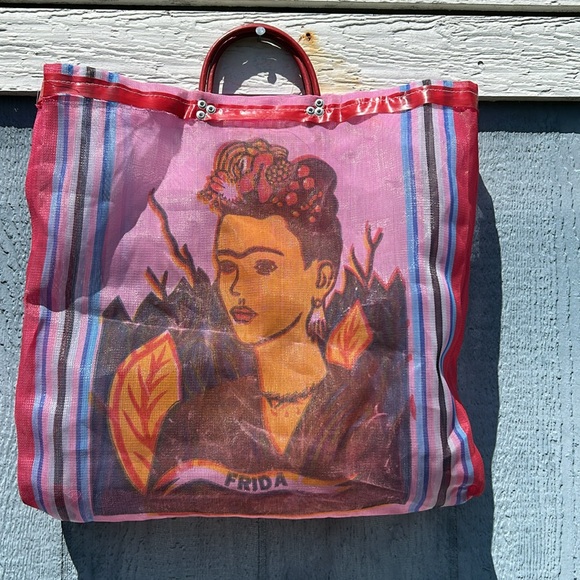 Frida Kahlo Pink Tote Bag - Picture 2 of 2
